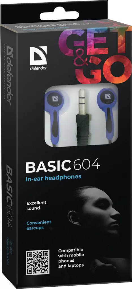 Наушники Defender Basic-604 Blue - фото 3