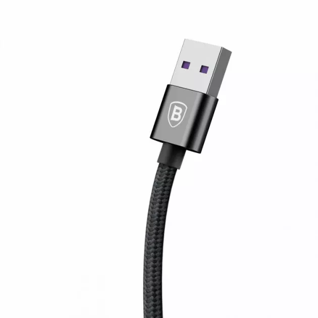 Кабель Baseus Double Fast Charging USB-A - Type-C 25w 5a 1м cable Black (CATKC-01) - фото 4