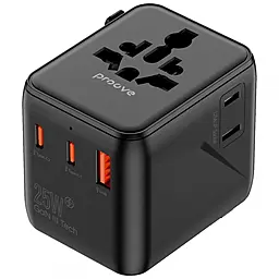 Сетевое зарядное устройство Proove Trip 25w PD 2xUSB-C/USB-A ports charger black (TATL25310001) - фото Сетевое зарядное устройство Proove Trip 25w PD 2xUSB-C/USB-A ports charger black (TATL25310001)