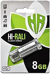 Флешка Hi-Rali 8GB Corsair Series USB 2.0 (HI-8GBCORSL) Silver - фото Флешка Hi-Rali 8GB Corsair Series USB 2.0 (HI-8GBCORSL) Silver