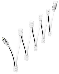 Кабель Hoco U103 Magnetic USB-A - Lightning 12w 2.4a 1м cable White