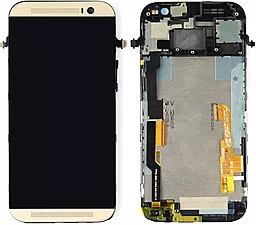 Дисплей HTC One M8 (M8x, 831C) с тачскрином и рамкой, Gold - фото Дисплей HTC One M8 (M8x, 831C) с тачскрином и рамкой, Gold