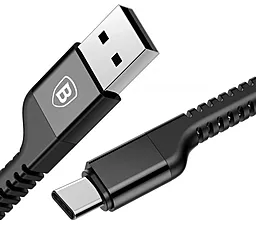 USB Кабель Baseus Anti-Break USB Type-C Cable Black (CATZJ-A01) - мініатюра 2