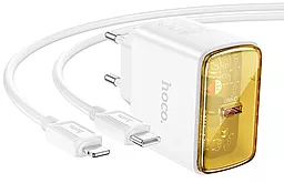 Сетевое зарядное устройство Hoco CS41A 35w PD USB-C ports charger + USB-C to Lightning cable white - фото Сетевое зарядное устройство Hoco CS41A 35w PD USB-C ports charger + USB-C to Lightning cable white