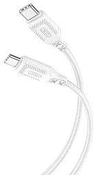 Кабель XO NB-Q236B USB Type-C - Type-C 60w 3a 1м PD cable White - фото Кабель XO NB-Q236B USB Type-C - Type-C 60w 3a 1м PD cable White