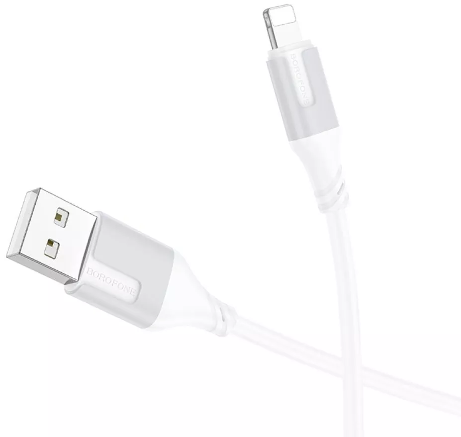 Кабель Borofone BX101 Creator USB-A - Lightning 12w 2.4a 1м cable White - фото 3