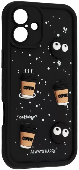 Чохол Pretty Things Case для Apple iPhone 16 Plus Black / Always Happy - фото 1