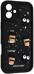 Чехол Pretty Things Case для Apple iPhone 16 Plus Black / Always Happy - фото Чехол Pretty Things Case для Apple iPhone 16 Plus Black / Always Happy