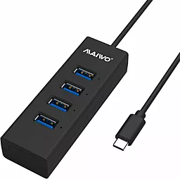 USB Type-C хаб (концентратор) Maiwo 4xUSB 3.0 0.15см Black (KH304C)