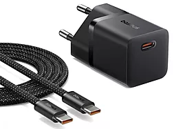 Сетевое зарядное устройство Baseus GaN5 Mini 25w PD USB-C fast charger + USB-C to USB-C cable black (P10110909113-01) - фото Сетевое зарядное устройство Baseus GaN5 Mini 25w PD USB-C fast charger + USB-C to USB-C cable black (P10110909113-01)