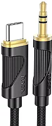 Аудио кабель Hoco UPA30 Friend audio AUX mini Jack 3.5 мм - USB Type-C M/M cable 1 м black - фото Аудио кабель Hoco UPA30 Friend audio AUX mini Jack 3.5 мм - USB Type-C M/M cable 1 м black