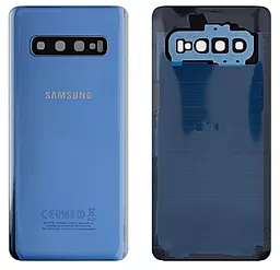 Задняя крышка корпуса Samsung Galaxy S10 G973, со стеклом камеры Blue