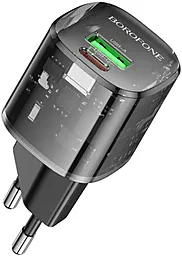Сетевое зарядное устройство Borofone BN17 20w PD/QC USB-C/USB-A ports fast charger black - фото Сетевое зарядное устройство Borofone BN17 20w PD/QC USB-C/USB-A ports fast charger black