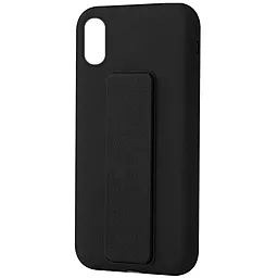 Чехол Epik Silicone Case Hand Holder Apple iPhone X, iPhone XS Black