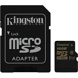 Карта памяти Kingston microSDHC 16GB Class 10 UHS-I U3 + SD-адаптер (SDCG/16GB)