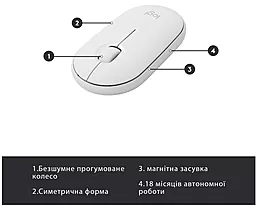 Комплект (клавіатура+мишка) Logitech MK470 Wireless Slim UA Off-White (920-009205) - мініатюра 7