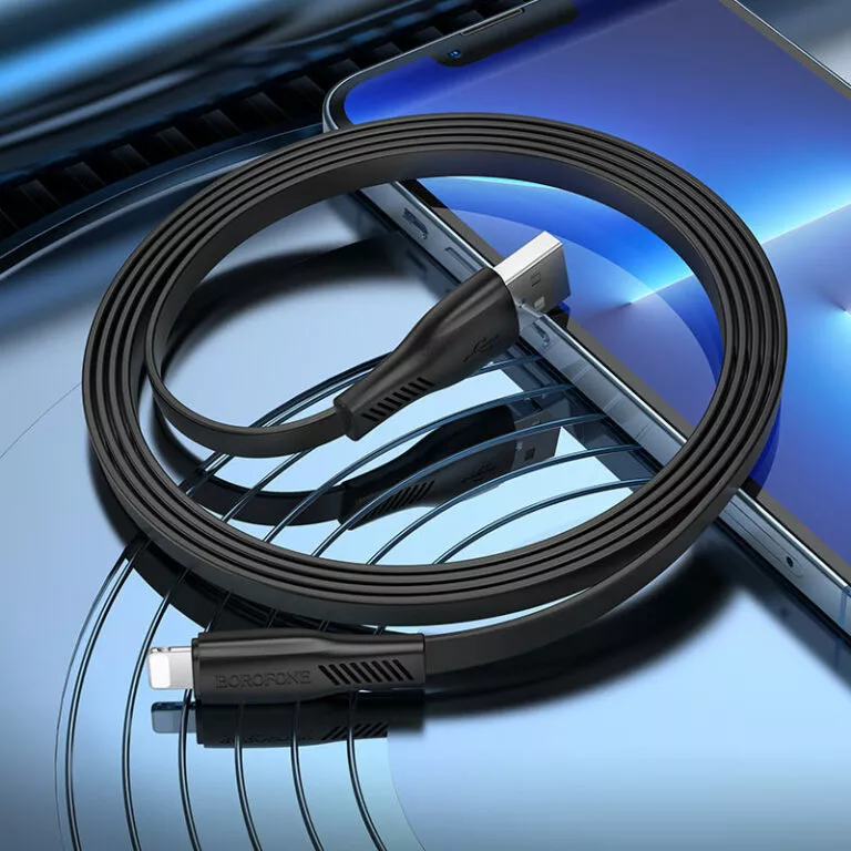 Кабель Borofone BX85 Auspicious USB-A - Lightning 12w 2.4a 1м cable Black - фото 5