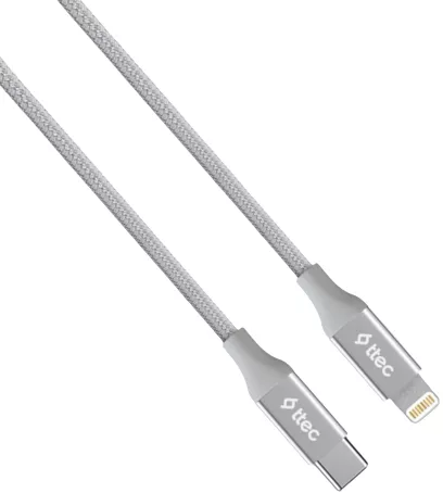 Кабель Ttec 2DK41G USB Type-C - Lightning 18w 3a 1.5м PD сable Silver - фото 2