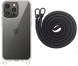 {"ru": "Чехол", "uk": "Чохол"} Epik Clear Case with Strap для Apple iPhone 12 Pro Max Black