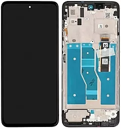 Дисплей Motorola Moto G52, Moto G71S (XT2221) з тачскріном і рамкою, оригінал, Black