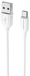 Кабель Borofone BX19 Benefit USB-A - micro USB 12w 2.4a 1м cable White - фото Кабель Borofone BX19 Benefit USB-A - micro USB 12w 2.4a 1м cable White