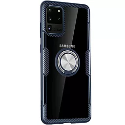 Чехол Deen CrystalRing Samsung G988 Galaxy S20 Ultra Clear/Dark Blue