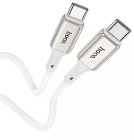 Кабель Hoco X66 Howdy USB Type-C - Type-C 60w 3a 1м PD cable White - фото 1