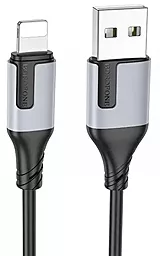 Кабель Borofone BX101 USB-A - Lightning 12w 2.4a 1м cable Black - фото Кабель Borofone BX101 USB-A - Lightning 12w 2.4a 1м cable Black