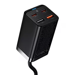 Мережевий зарядний пристрій Baseus Pro Fast Charge GaN3 65W 2xUSB-С+2хUSB-A + USB C-C Cable Black (CCGP040101) - мініатюра 2