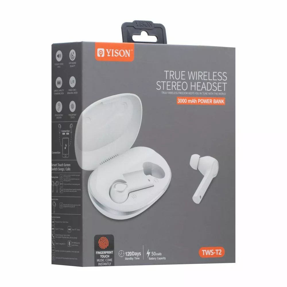 Наушники Yison TWS-T2 White - фото 2