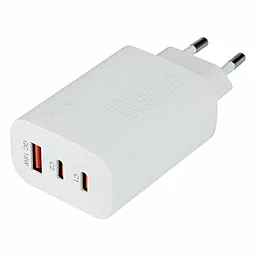 Сетевое зарядное устройство Hoco DC40 65w PD 2xUSB-C/USB-A ports charger white