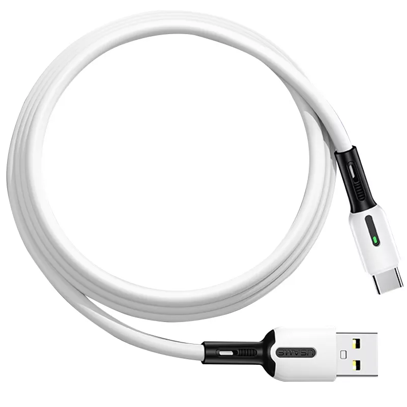 Кабель Usams U51 Silicone USB-A - Type-C 10w 1м cable White - фото 3