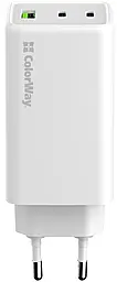 Сетевое зарядное устройство ColorWay C101B 100w GaN PD/PPS 2xUSB-C/USB-A ports charger white (CW-CHS061PD-WT) - фото Сетевое зарядное устройство ColorWay C101B 100w GaN PD/PPS 2xUSB-C/USB-A ports charger white (CW-CHS061PD-WT)