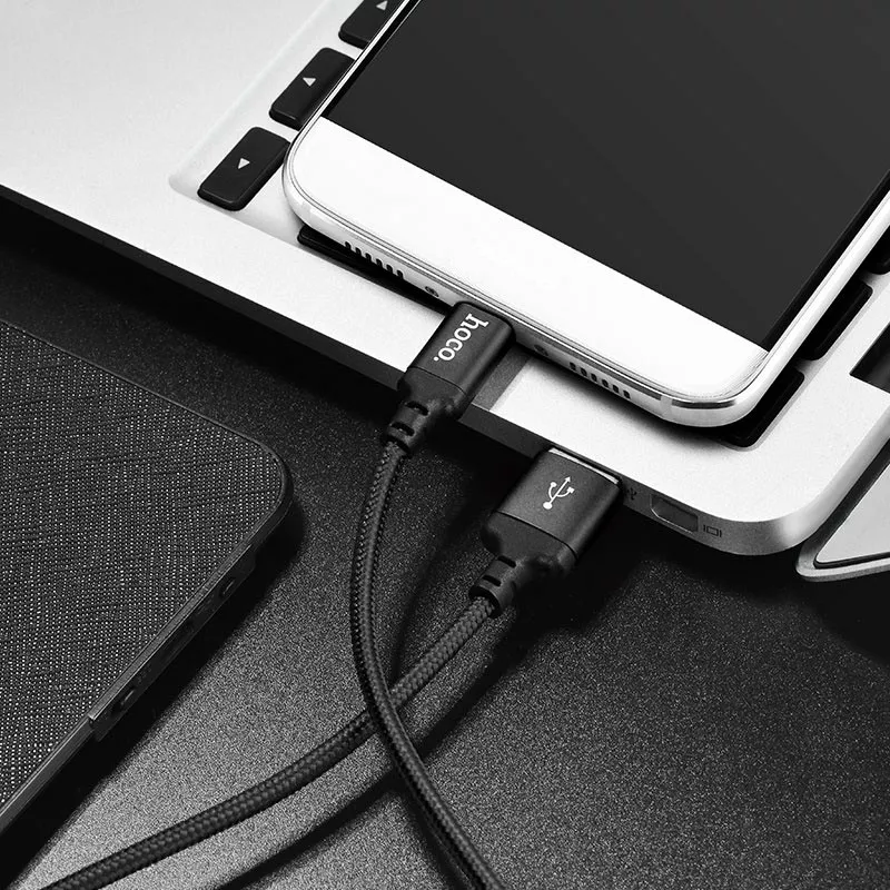 Кабель Hoco X14 Times Speed USB-A - Type-C 12w 2.4a 2м cable Black - фото 7