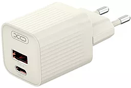 Сетевое зарядное устройство XO L149 30w PD/QC USB-C/USB-A ports charger beige
