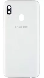 Задня кришка корпусу Samsung Galaxy A20e 2019 A202F зі склом камери White