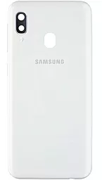 Задняя крышка корпуса Samsung Galaxy A20e 2019 A202F со стеклом камеры White - фото Задняя крышка корпуса Samsung Galaxy A20e 2019 A202F со стеклом камеры White