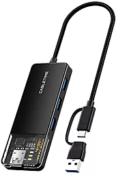 USB Type-C + USB-A хаб Cabletime 4-in-1 black (CB05B) - фото USB Type-C + USB-A хаб Cabletime 4-in-1 black (CB05B)