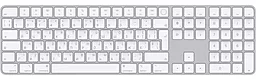 Клавіатура Apple Magic Keyboard with Touch ID and Numeric Keypad UA White Keys (MK2C3UA/A)