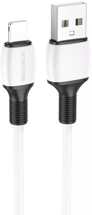 Кабель Borofone BX84 Rise USB-A - Lightning 12w 2.4a 1м cable White - фото 1