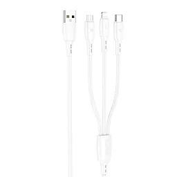 Кабель USB Borofone BX71 3-in-1 USB Type-C/Lightning/micro USB Cable White