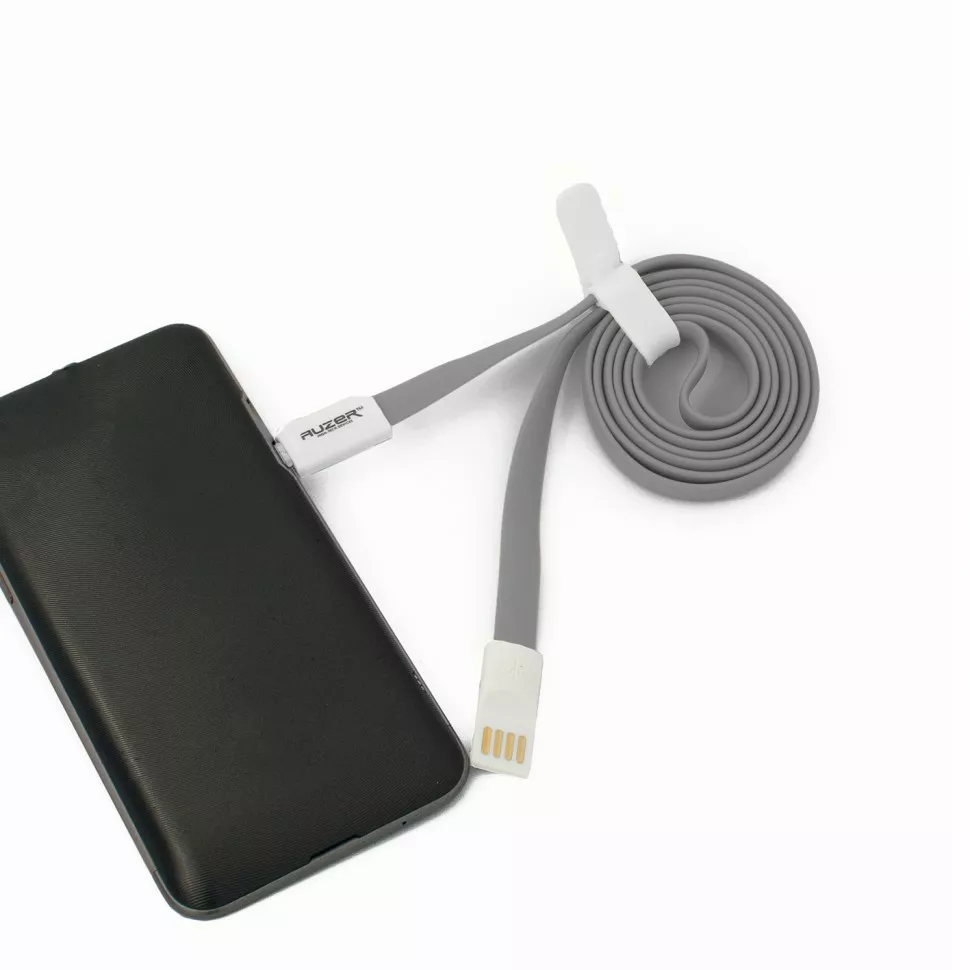 Кабель Auzer AC-M1 USB-A - micro USB 1м cable Grey - фото 3