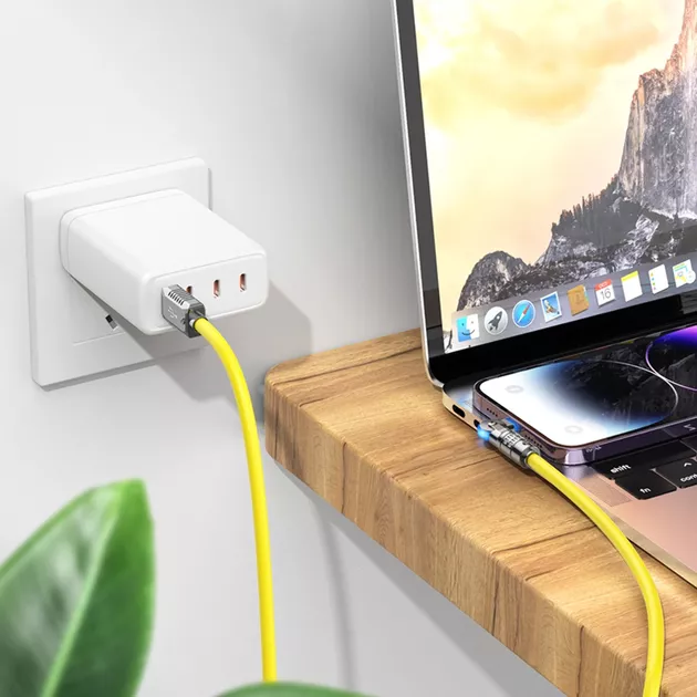 Кабель Hoco U118 USB-A - Lightning 12w 2.4a 1.2м cable Yellow - фото 3