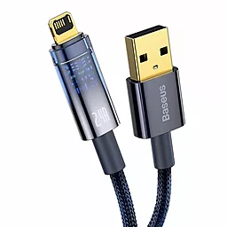 USB Кабель Baseus Explorer Series Intelligent Power-Off 2.4A Lightning Cable  Blue (CATS000403) - мініатюра 2