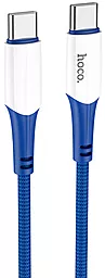 Кабель Hoco X70 Ferry USB Type-C - Type-C 60w 3a 1м PD cable Blue - фото Кабель Hoco X70 Ferry USB Type-C - Type-C 60w 3a 1м PD cable Blue