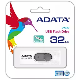 Флешка ADATA UV220 32GB USB 2.0 (AUV220-32G-RWHGY) WHITE/GRAY - миниатюра 3