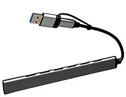 USB Type-C + USB-A хаб EasyLife 7-in-1 USB3.0 gray
