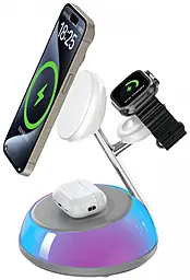 Беспроводная док-станция WIWU Wi-W036 15w 3-in-1 wireless charger white - фото Беспроводная док-станция WIWU Wi-W036 15w 3-in-1 wireless charger white