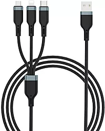 Кабель USB WIWU Platinum PT05 1.2M 3-in-1 USB to Type-C/Lightning/micro USB сable black
