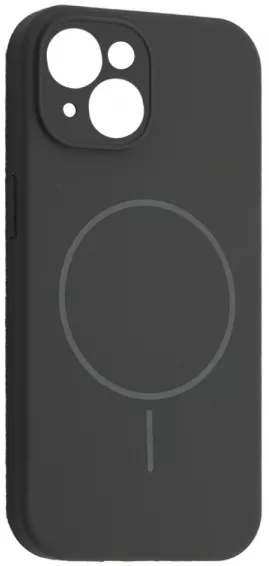 Чехол Silicone Case Full Camera Fine Ring MagSafe для Apple iPhone 15  Charcoal Grey Black - фото 1